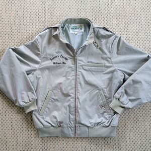 Vintage Gray Pine County Bomber Jacket Large Homer's Lounge Melrose MN Stearns
